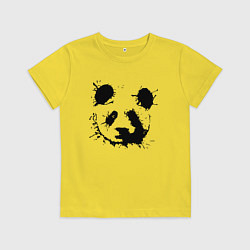 Футболка хлопковая детская Прикольный панда - клякса, цвет: желтый