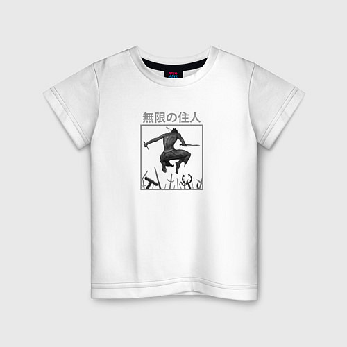 Детская футболка Мандзи в бою - Клинок Бессмертного / Белый – фото 1