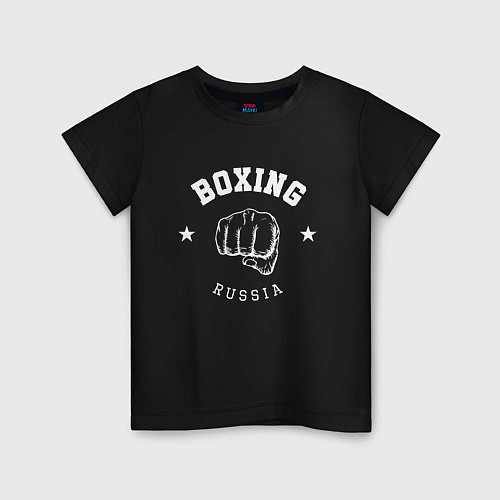 Детская футболка BOXING RUSSIA С КУЛАКОМ / Черный – фото 1