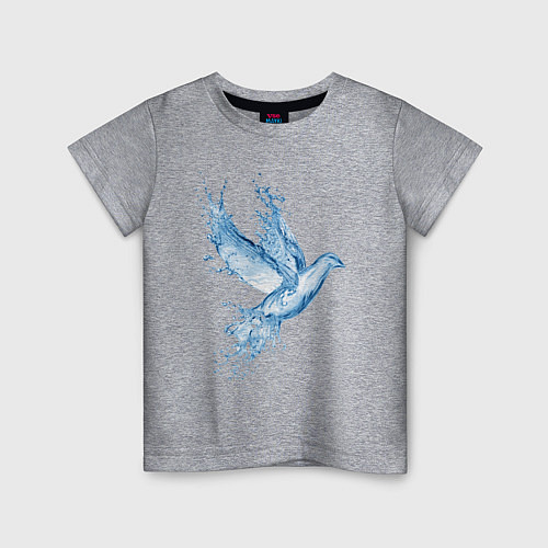 Детская футболка Птица из воды - иллюзия / Меланж – фото 1
