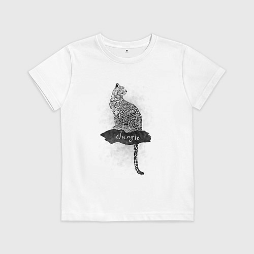 Детская футболка Леопард на ветке / Белый – фото 1