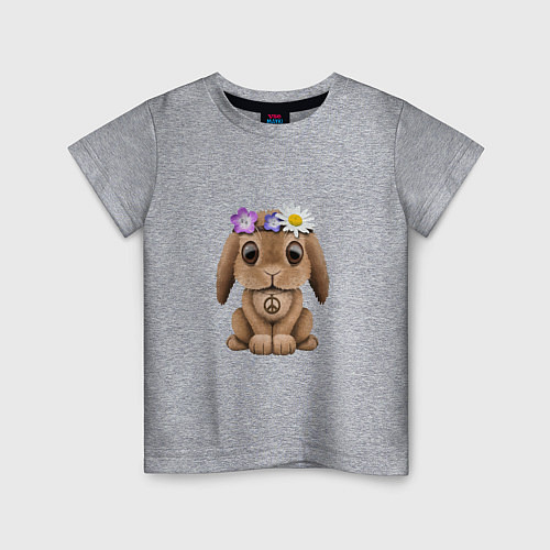 Детская футболка Мир - Кролик / Меланж – фото 1