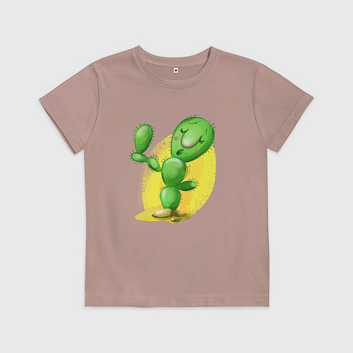 Детская футболка Забавный кактус / Пыльно-розовый – фото 1