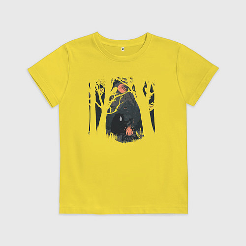 Детская футболка Оранжевая луна и песни под гитару / Желтый – фото 1