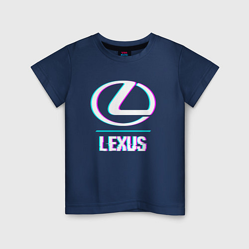 Детская футболка Значок Lexus в стиле glitch / Тёмно-синий – фото 1