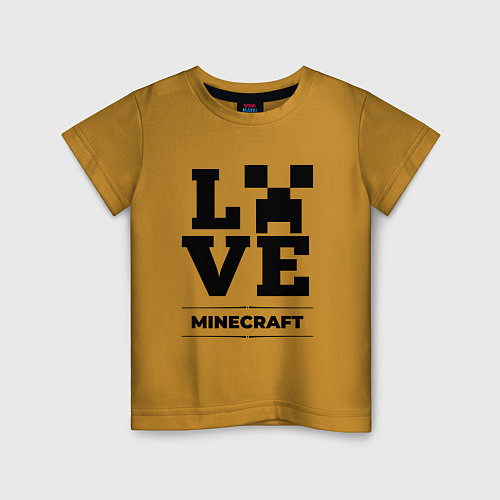 Детская футболка Minecraft love classic / Горчичный – фото 1