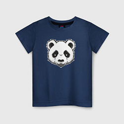 Футболка хлопковая детская Голова милой панды, цвет: тёмно-синий