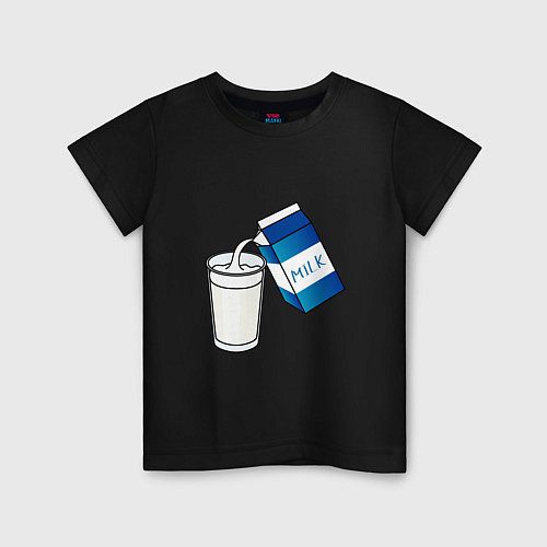 Детская футболка Люблю пить молоко / Черный – фото 1