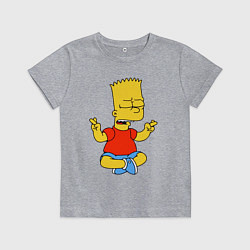 Детская футболка Барт Симпсон - сидит со скрещенными пальцами
