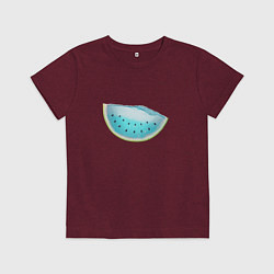Футболка хлопковая детская Водяной арбуз, цвет: меланж-бордовый