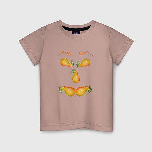 Детская футболка Лицо из груш / Пыльно-розовый – фото 1