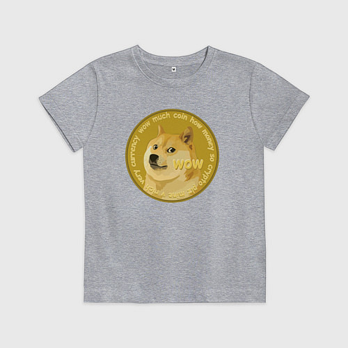 Детская футболка Иронизирующая монета с Доге / Меланж – фото 1