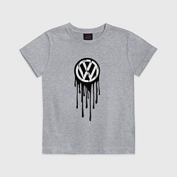 Футболка хлопковая детская Volkswagen - art logo, цвет: меланж