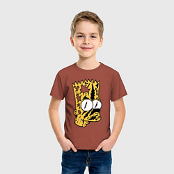 Футболка хлопковая детская Потрёпанный чумазый Барт Симпсон, цвет: кирпичный — фото 2