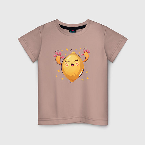 Детская футболка Радостный лимон / Пыльно-розовый – фото 1