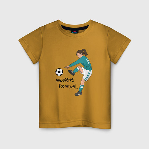 Детская футболка Womens football / Горчичный – фото 1