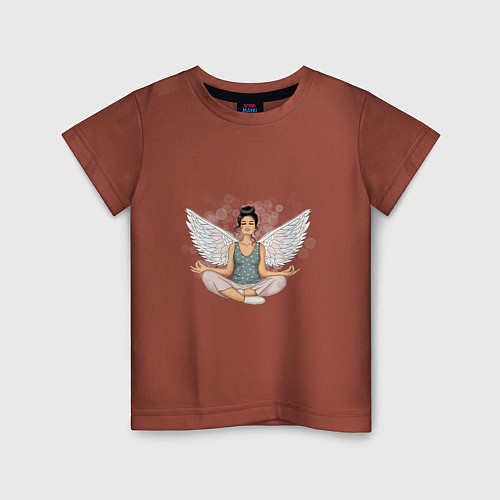 Детская футболка Ангельская медитация домохозяйки / Кирпичный – фото 1