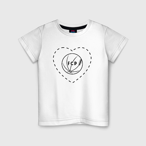 Детская футболка Лого Porto в сердечке / Белый – фото 1