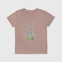 Футболка хлопковая детская Букет лаванды, цвет: пыльно-розовый
