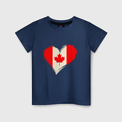 Футболка хлопковая детская Сердце - Канада, цвет: тёмно-синий