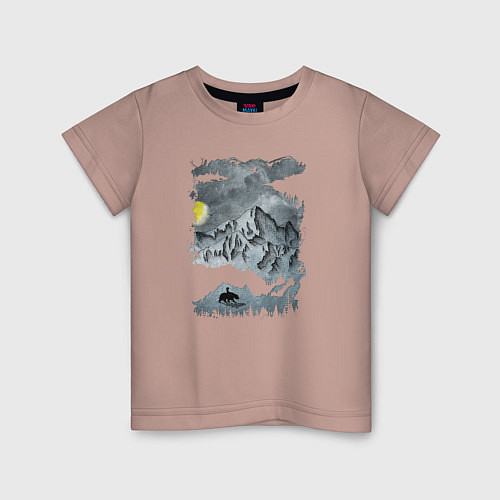 Детская футболка Дикие путешественники / Пыльно-розовый – фото 1