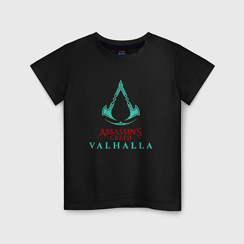 Детская футболка Assassins Creed Valhalla - logo / Черный – фото 1