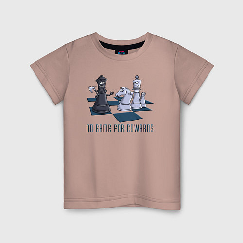 Детская футболка Нет игры для трусов шахматы / Пыльно-розовый – фото 1