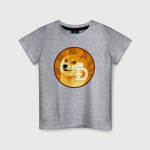 Детская футболка Монета пёсика Доге / Меланж – фото 1