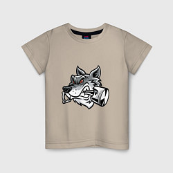 Детская футболка Волк и поршень