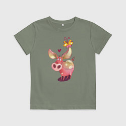 Детская футболка Свинка с бабочкой