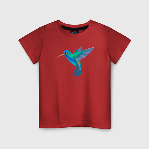 Детская футболка Колибри синяя / Красный – фото 1