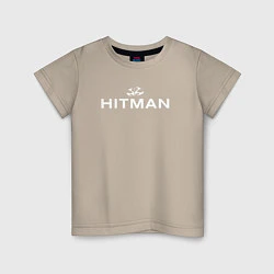 Футболка хлопковая детская Hitman - лого, цвет: миндальный