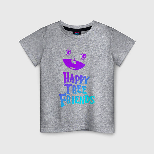 Детская футболка Happy Three Friends - NEON / Меланж – фото 1