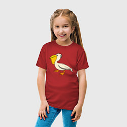 Футболка хлопковая детская Маленький пеликан, цвет: красный — фото 2