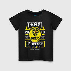 Футболка хлопковая детская Cobra Kai team Lawrence, цвет: черный