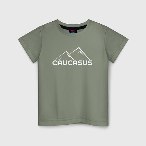 Детская футболка Caucasus - Кавказ на английском языке / Авокадо – фото 1