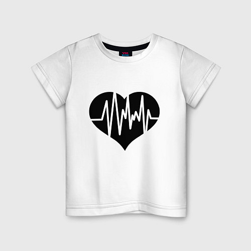 Детская футболка Кардиограмма сердца / Белый – фото 1