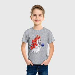 Футболка хлопковая детская Грибной монстрик, цвет: меланж — фото 2