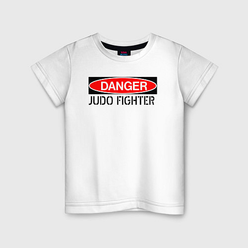 Детская футболка Опасность - дзюдоист / Белый – фото 1