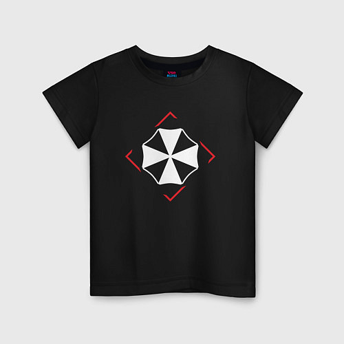 Детская футболка Символ Resident Evil в красном ромбе / Черный – фото 1