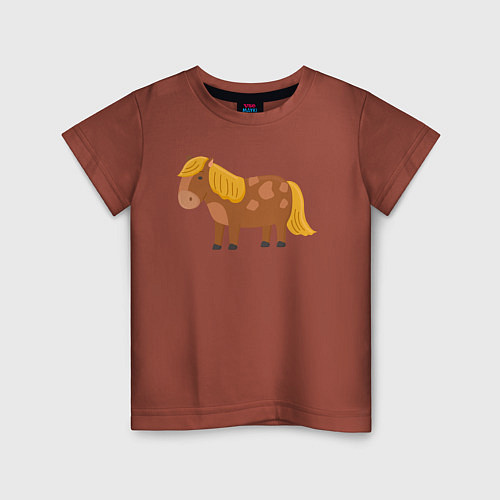 Детская футболка Милый маленький пони / Кирпичный – фото 1