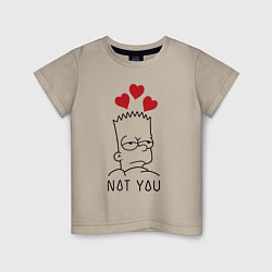 Футболка хлопковая детская Bart Simpson - not you!, цвет: миндальный
