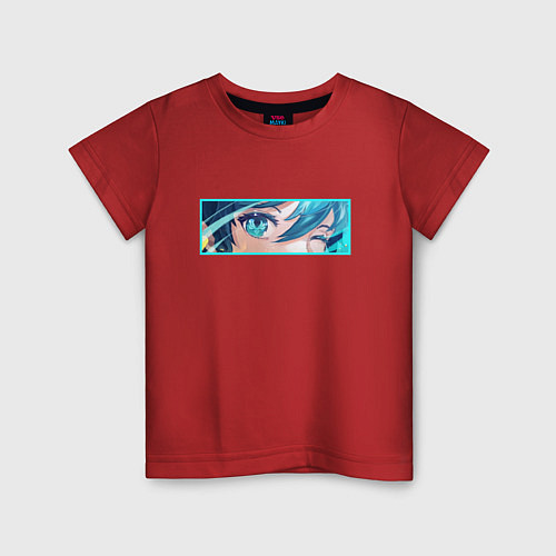 Детская футболка Венти: Геншин-бокс лого / Красный – фото 1