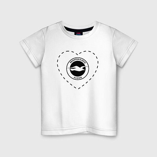 Детская футболка Лого Brighton в сердечке / Белый – фото 1