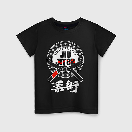 Детская футболка Brazilian splashes Jiu jitsu logo / Черный – фото 1