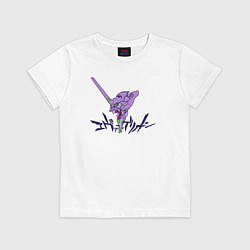 Футболка хлопковая детская Anime Evangelion unit-01, цвет: белый
