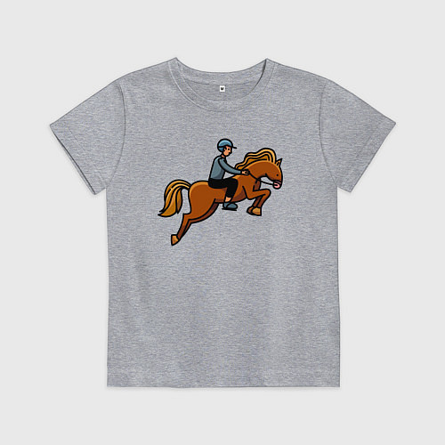 Детская футболка Наездник на лошади / Меланж – фото 1