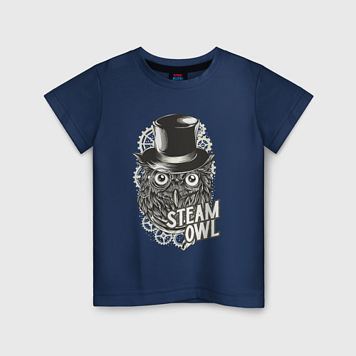 Детская футболка Steam owl / Тёмно-синий – фото 1