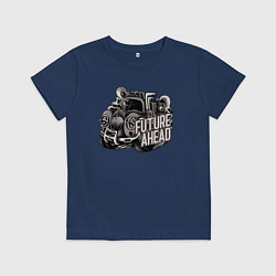 Футболка хлопковая детская Future ahead - steam punk, цвет: тёмно-синий