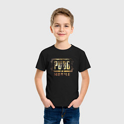 Футболка хлопковая детская PUBG Mobile - gold theme, цвет: черный — фото 2